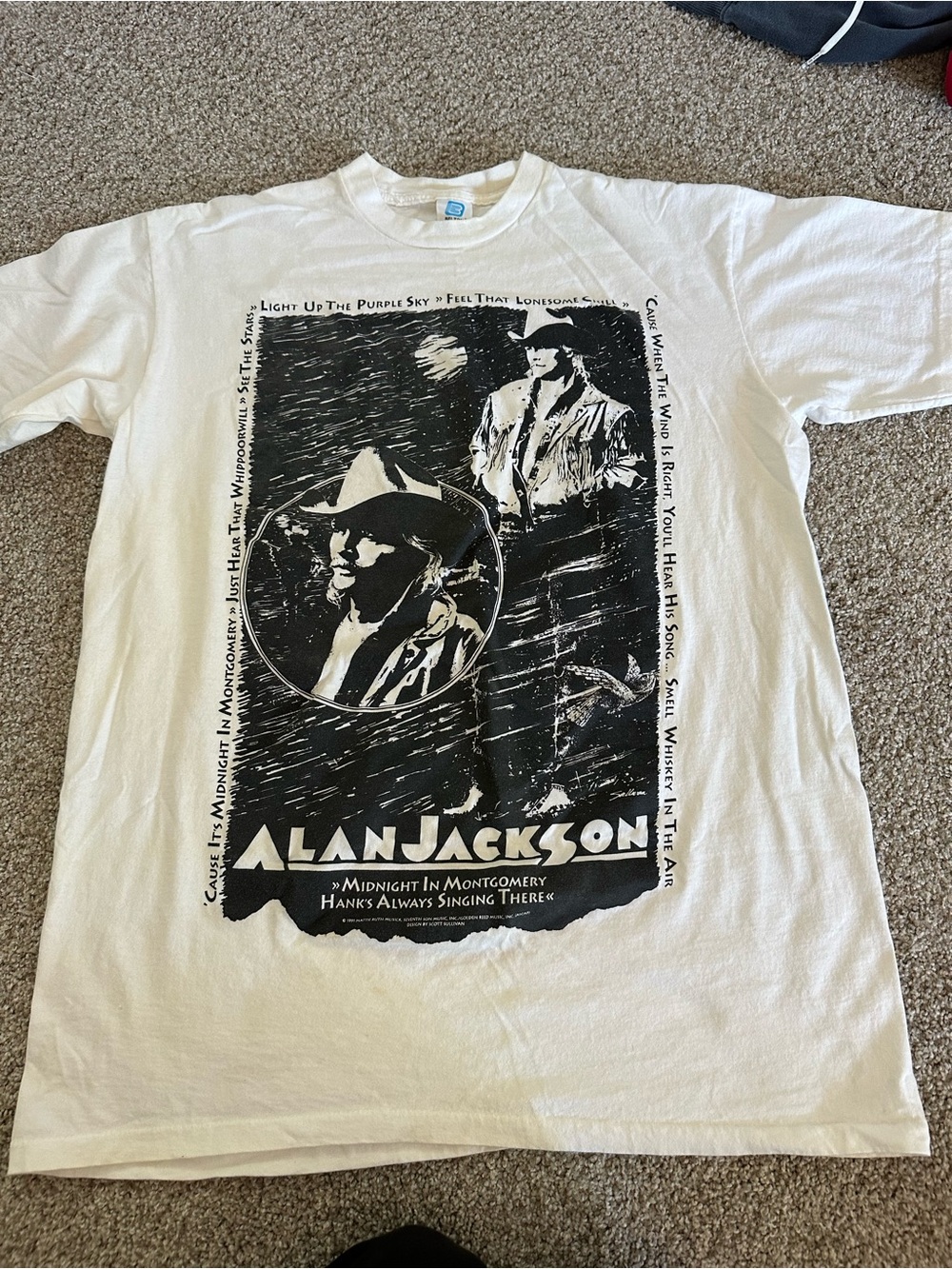 JACKSON Graphic Tee - White with Black Print vintage